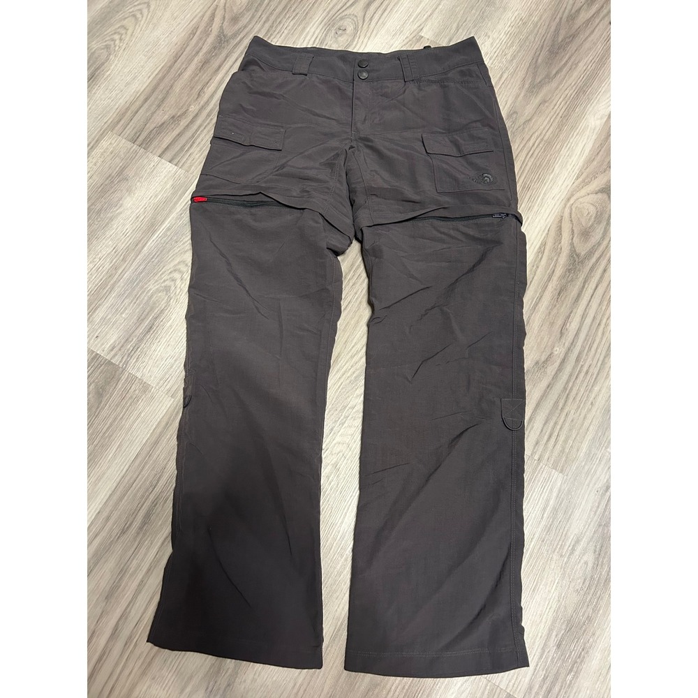 The North Face Womens Convertible Cargo Hiking Pants Polyester Spandex 6 Gray